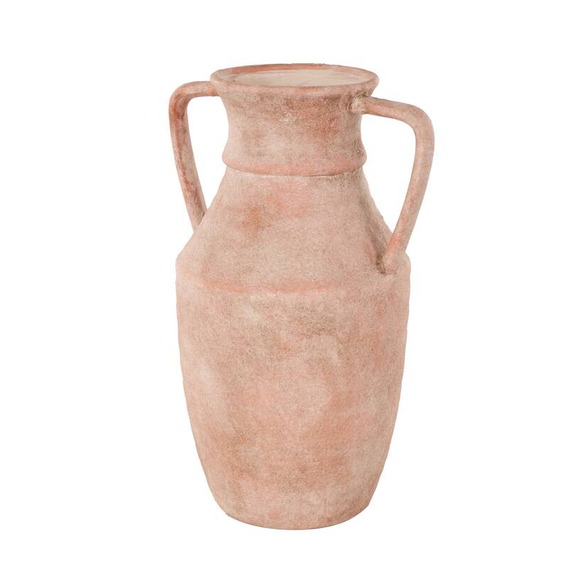 Ceramic Antique Style Vase with Handles - Pink - Roche River Decor