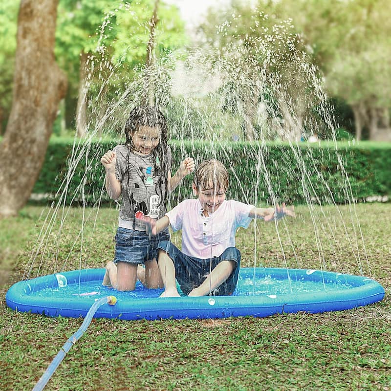 Dimple Splash Pad - 67-inch Large Kids Sprinkler Play Mat for Toddlers, Big Kids - Outdoor Backyard Kid/Toddler Sprinkler Pool