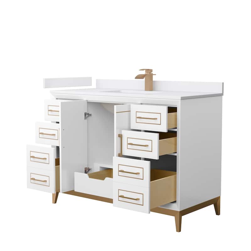Marlena 48-Inch Single Vanity Set, Cultured Marble Top