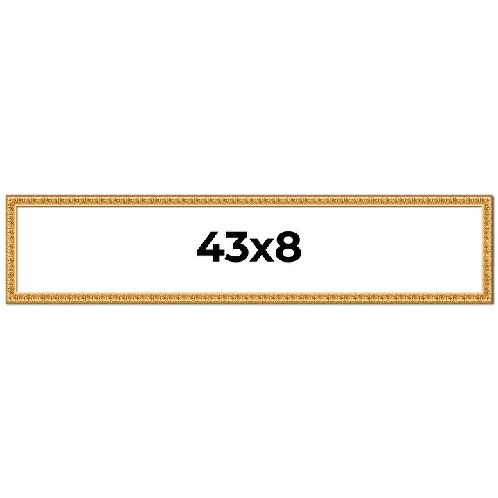 43x8 Frame Gold Real Wood Picture Frame Width 1 inches | Interior