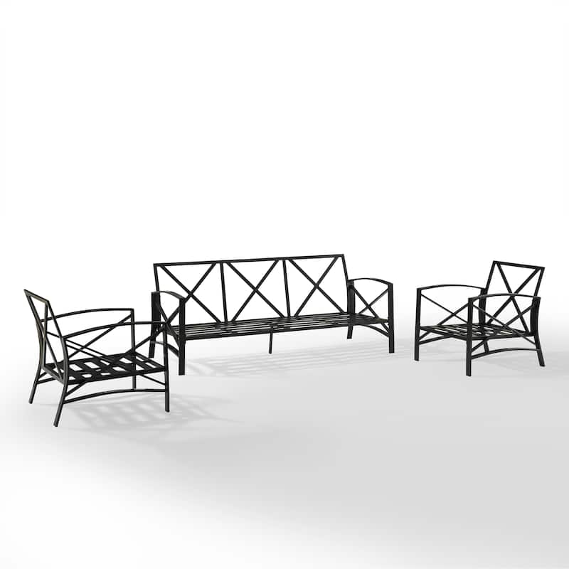 Crosley Kaplan 3Pc Outdoor Sofa Set - 147 W x 68.5 D x 32 H