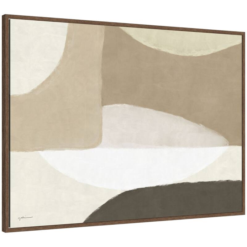 Kate and Laurel Abstract Neutral by Gabrielly Guedes Framed Canvas Wall Art Print - 28x38