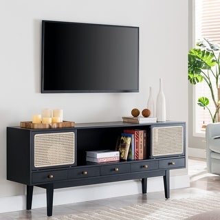 SEI Furniture Simms Mid-century Modern Media TV Stand for TV's up to 68"