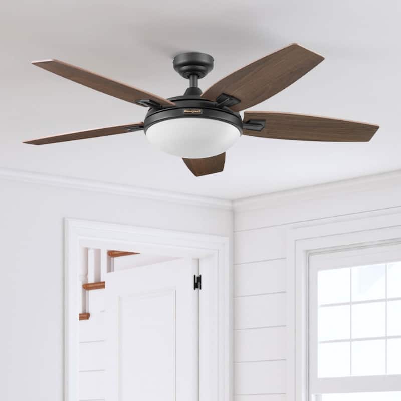 48" Honeywell Carmel Ceiling Fan with Integrated Light and Remote - Bronze - Hardwired