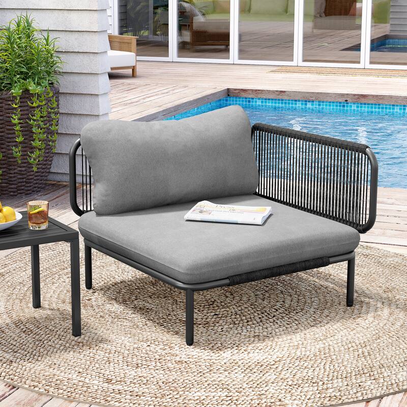 Outdoor Cushioned Sectional Sofa Chat Set Patio Furniture Conversation Set, Free Combination