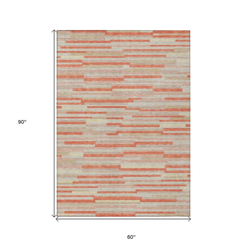 HomeRoots Striped Transitional Rectangle Outdoor Rug