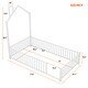 preview thumbnail 3 of 10, White Sturdy Metal Frame Twin Size House Floor Bed with Guardrail, No Included Slats