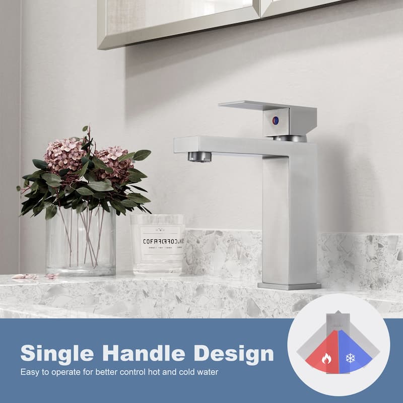 WOWOW 1.2 GPM Single Handle Bathroom Sink Faucet