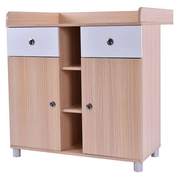 slide 2 of 10, Costway Baby Changing Table Nursery Diaper Station Dresser Infant - See Details