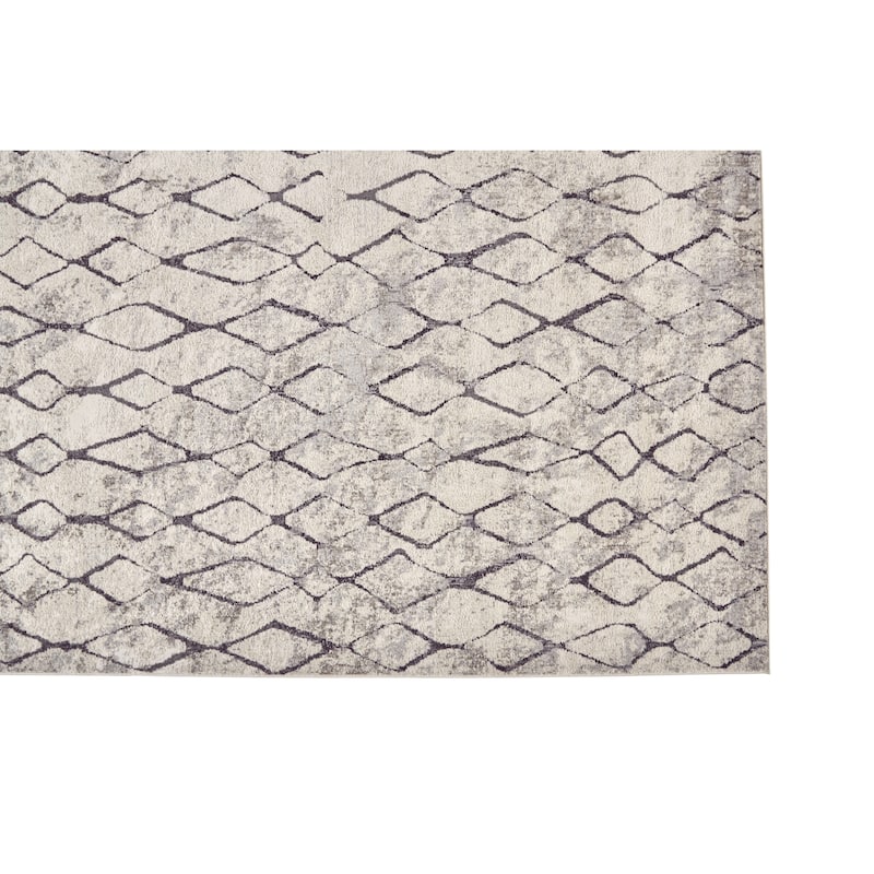 Grand Bazaar Kiba Machine Made Diamond Transitional Area Rug