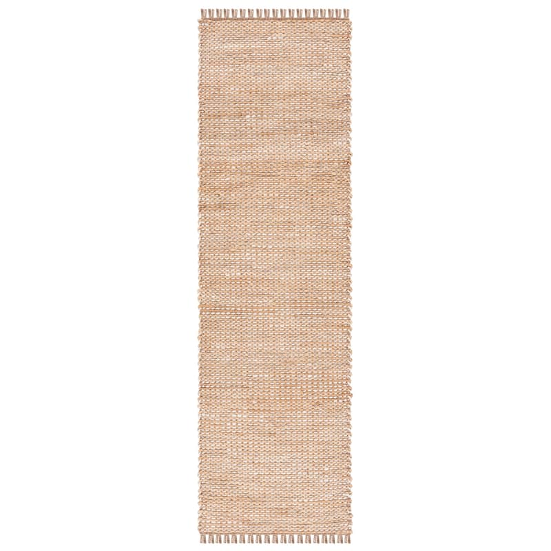 SAFAVIEH Handmade Natural Fiber Jaelynn Farmhouse Tassel Jute Rug - 2'3" x 8' Runner - Natural/Ivory