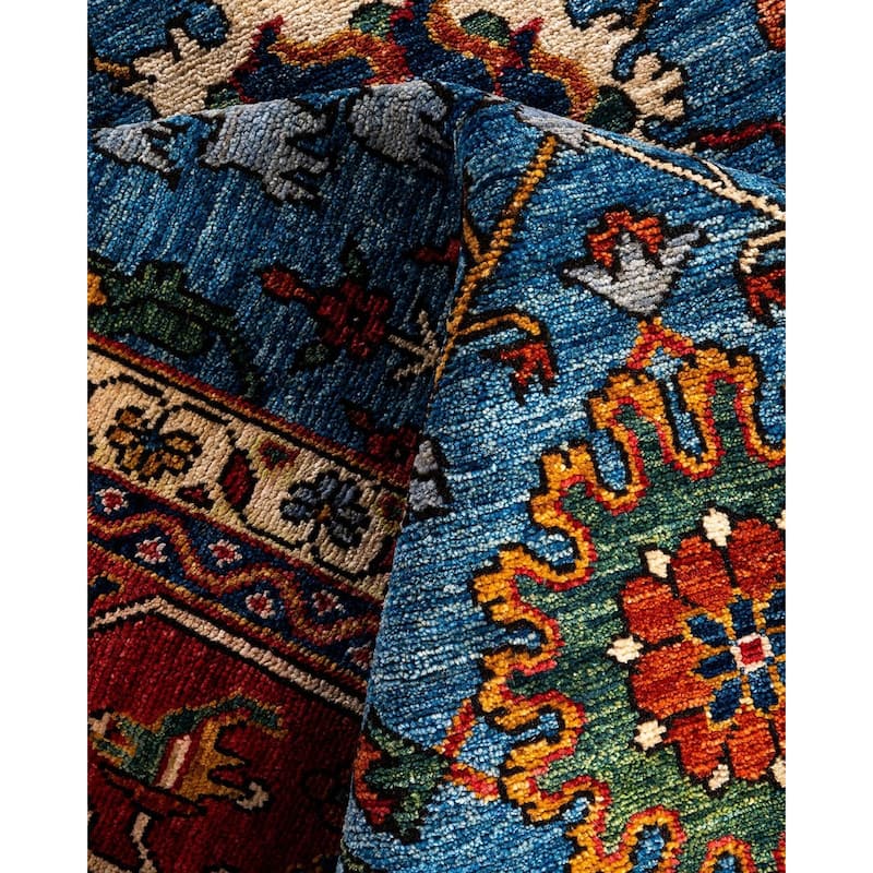 Serapi One-of-a-Kind Hand-Knotted Area Rug - Light Blue, 8' 1" x 9' 8" - 8' 1" x 9' 8"