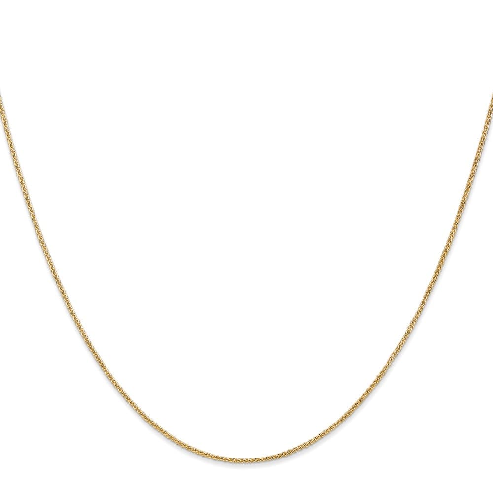 Curata Solid 18k Yellow Gold Italian Diamond-Cut 1mm Spiga Chain Necklace