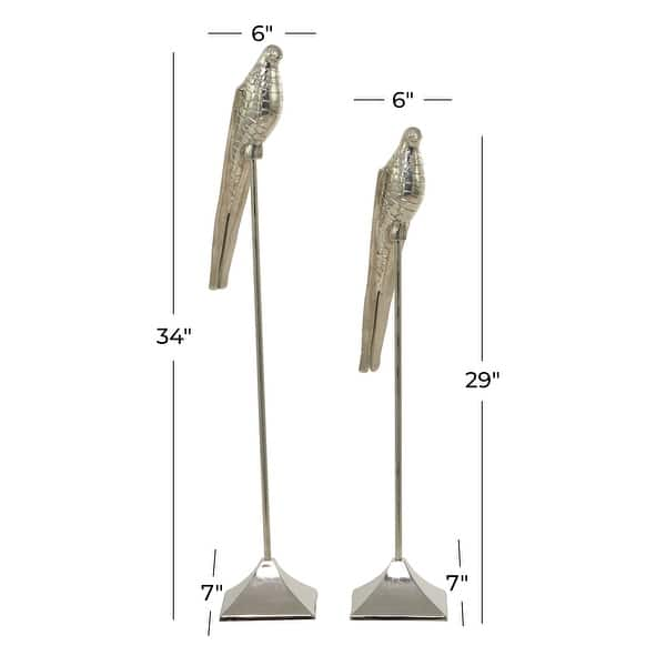 Silver Aluminum Bird Sculpture (set Of 2) - Bed Bath & Beyond - 35438842