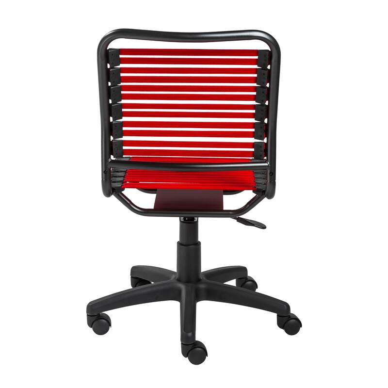 Allison Bungie Flat Low Back Office Chair in Red with Graphite Black Frame and Black Base