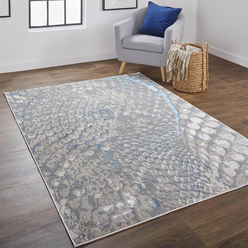 Zened Geometric Modern Non Skid Woven Area Rug By HomeRoots - 8' x 10'
