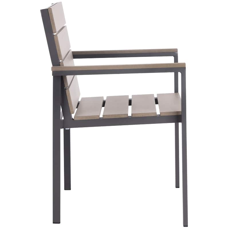 SAFAVIEH Outdoor Kennedi Chair - Taupe (Set of 2) - 23Wx22Dx33H