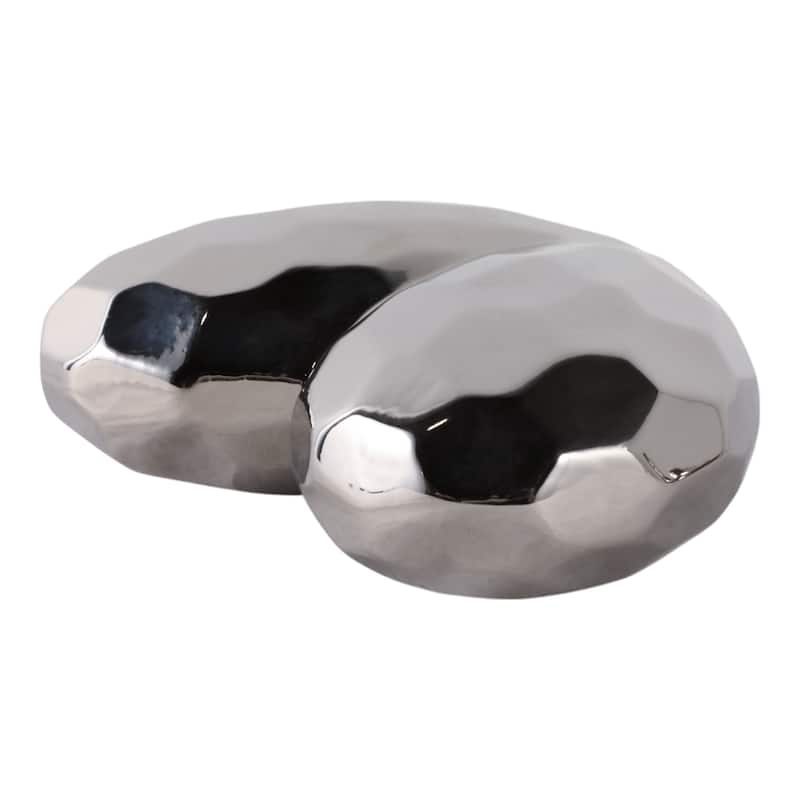 Modern Geometric Heart Sculpture - Ceramic Decorative Object