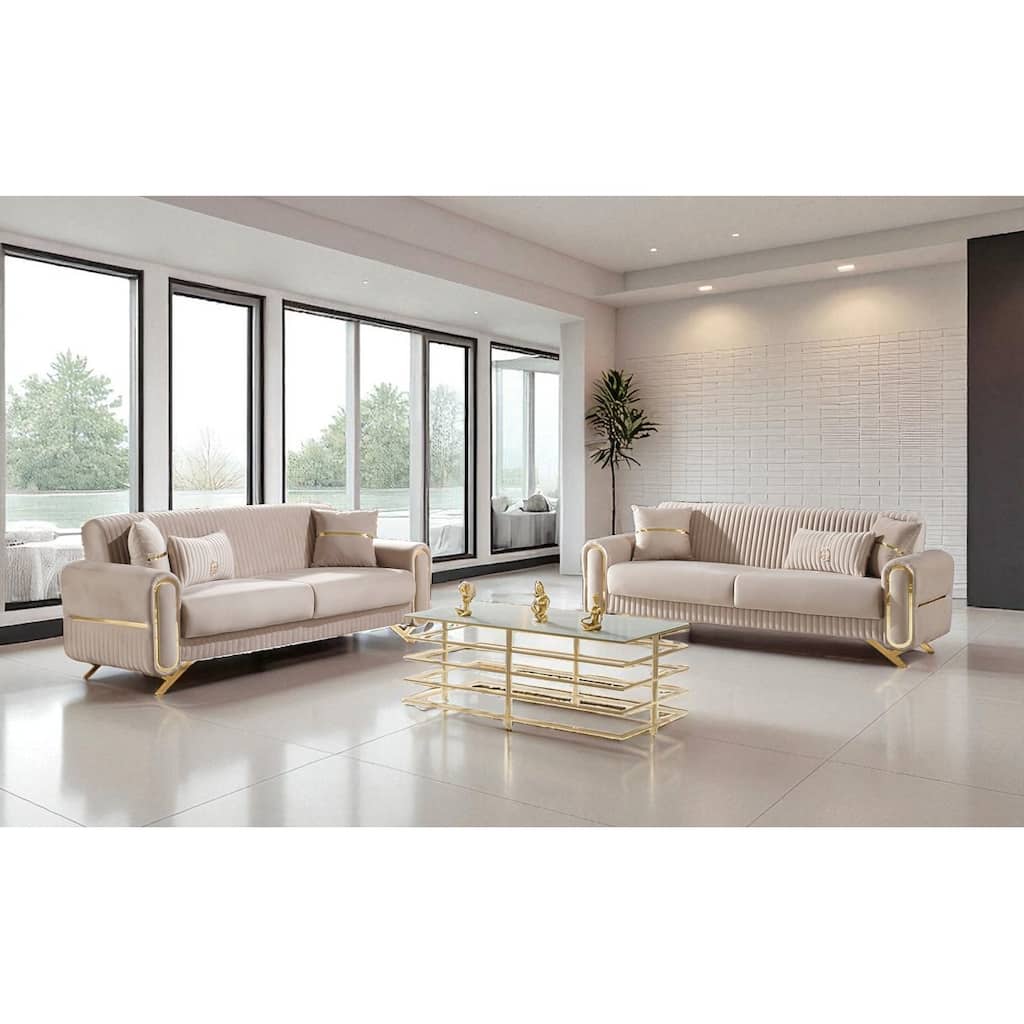 Tufka 2 Pieces Living Room Sets 1 Sofa 1 Love seat