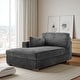 preview thumbnail 58 of 150, 42" W Plush Corduroy Upholstered Chaise Lounge Sleeper for Living Chaise-Left Facing - Grey