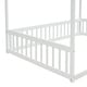 preview thumbnail 12 of 49, Full Size Wood Canopy Bed with Guardrails,Floor Bed For Kids