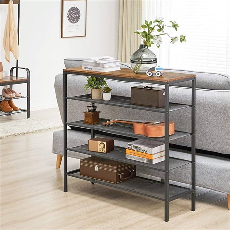 Industrial Shoe Rack - 11.81"D x 39.37"W x 37.4"H