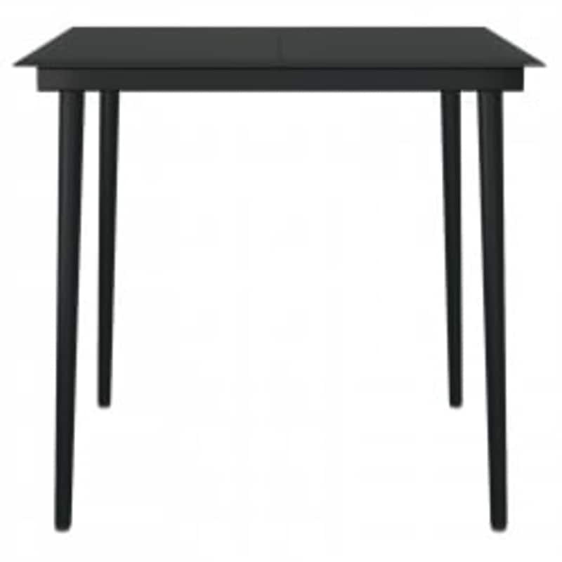 vidaXL 5 Piece Patio Dining Set with Cushions Black
