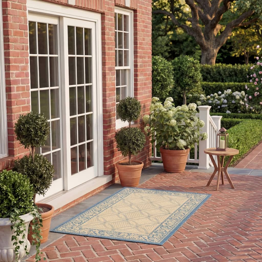 SAFAVIEH, Courtyard Vahbie Waterproof Patio Backyard Rug