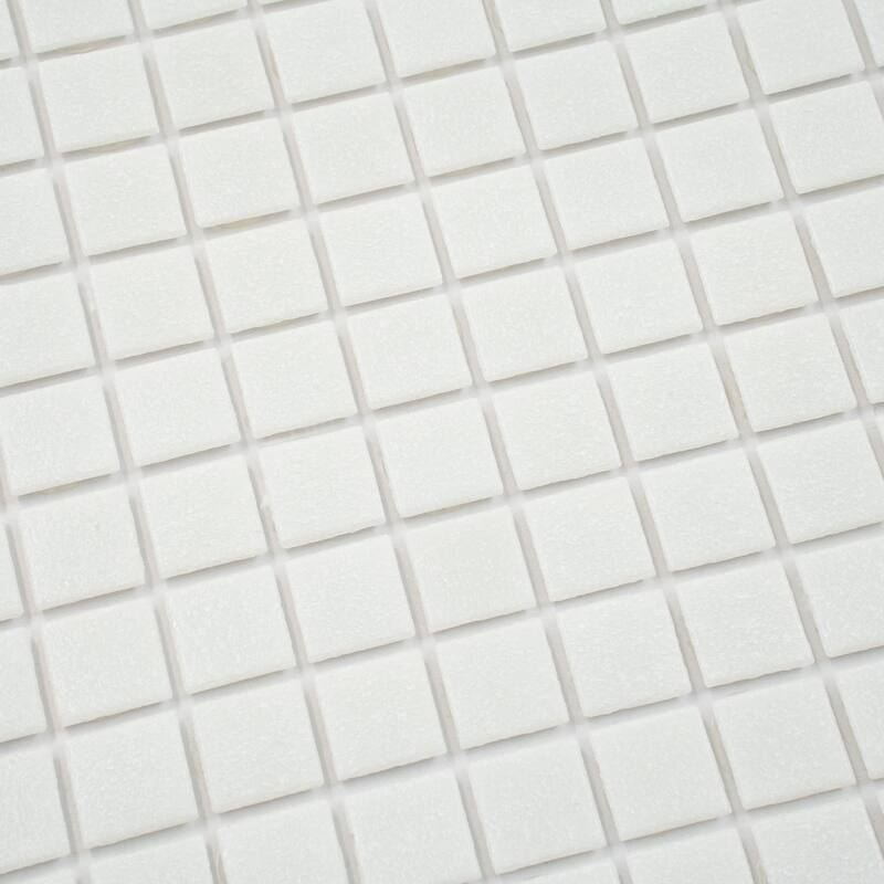 Apollo tile 12" x 12" Dune Glossy Cotton White Glass Tile (20 sq ft/case) - 20 Pack