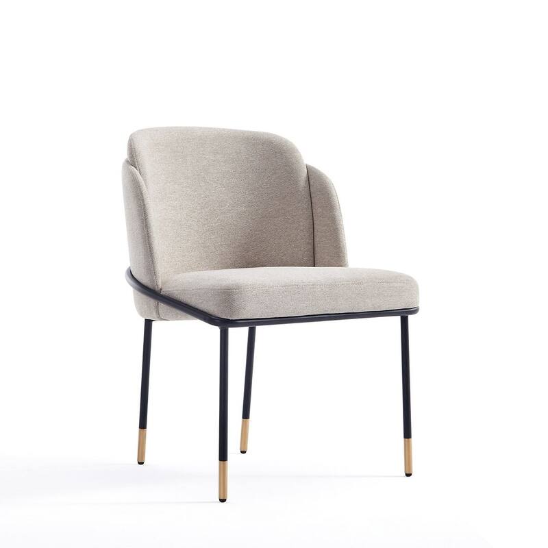 Manhattan Comfort Flor Fabric Dining Chair - Single - Wheat