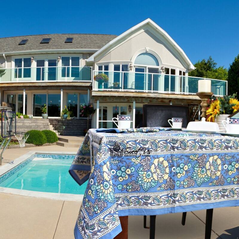 Luxuriant Floral Cotton French Country Tablecloth Collection