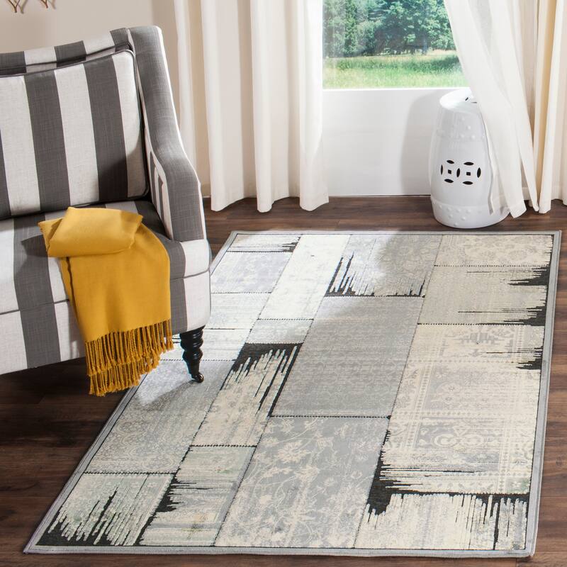 SAFAVIEH Paradise Paunita Modern Viscose Rug - 4' x 5'7" - Grey/Anthracite - Rectangle