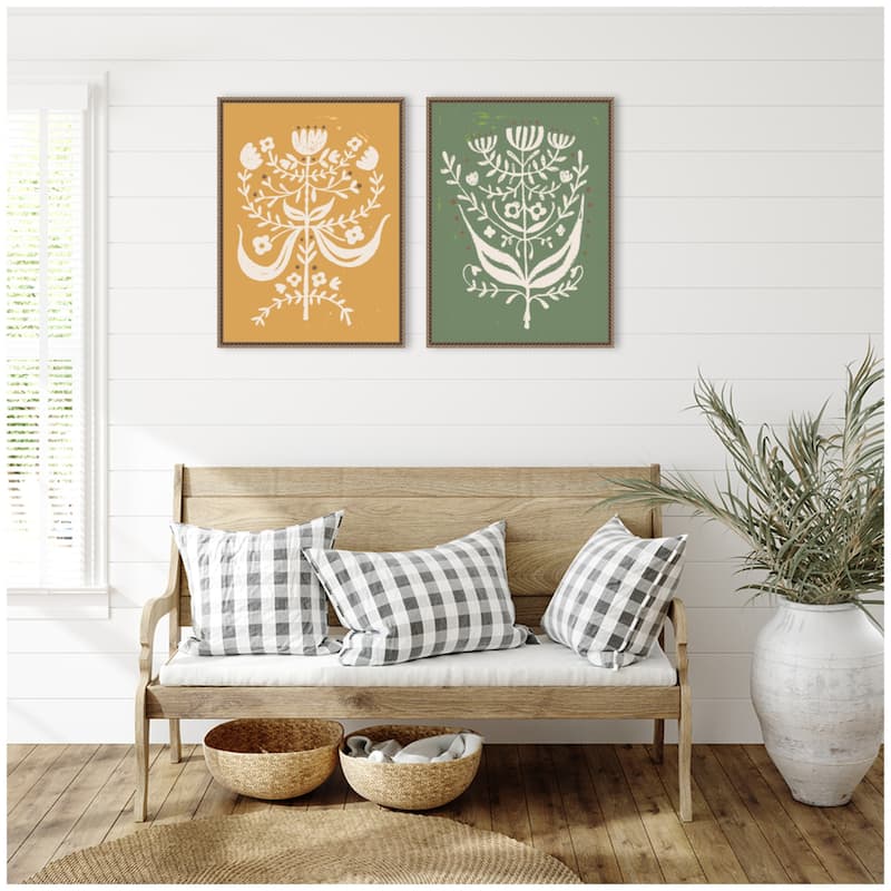 Kate and Laurel Bungalow Charm 2 Piece Framed Canvas Wall Art Set by Vicky Yorke