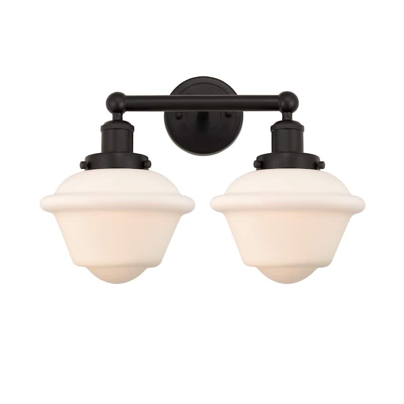 Innovations Lighting 616-2W-10-16 Oxford Vanity Oxford 2 Light 16" - Oil Rubbed Bronze / Matte White