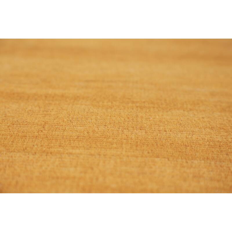 Yellow Rust Gabbeh Modern Rug Handmade Wool Carpet - 2'9" x 3'10"