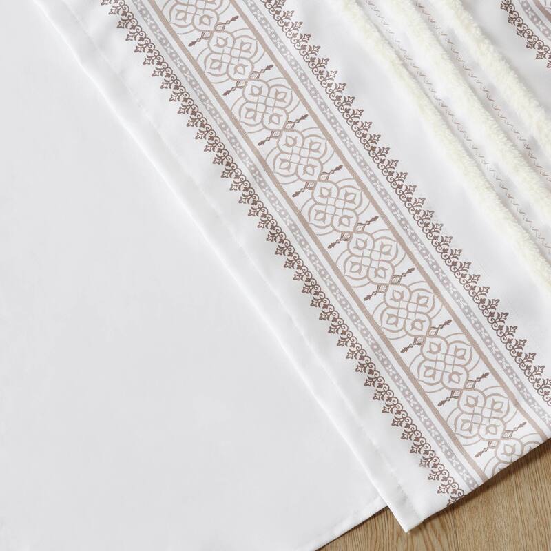 Madison Park Samara Poly Printed Curtain Panel with Tufted Stripe and Lining