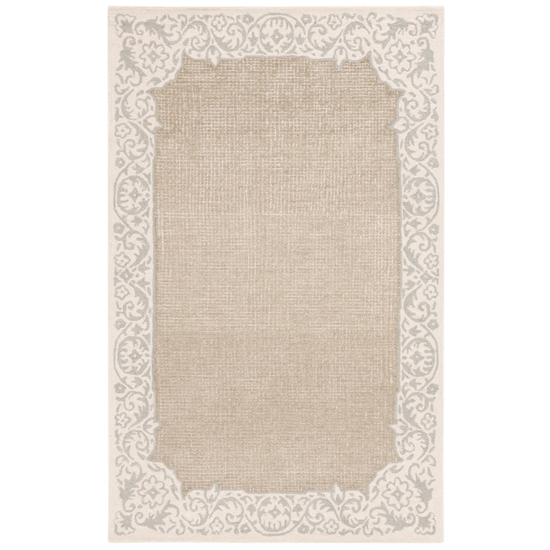 SAFAVIEH Handmade Ebony Snaedis Floral Wool Rug