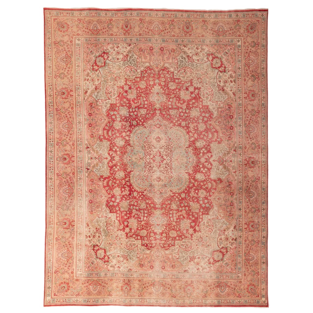 ECARPETGALLERY Hand-knotted Antalya Vintage Red Wool Rug - 9'7 x 12'11