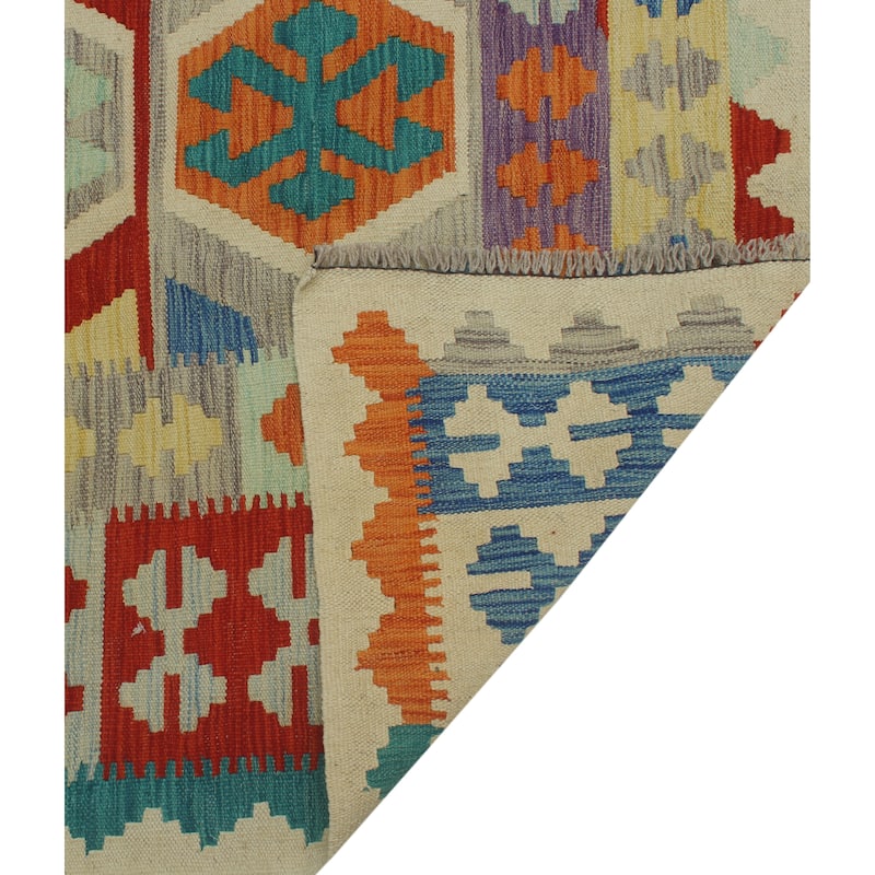 Hand-Woven Sangat Azin Blue/Beige Rug - 8'4" x 9'11"
