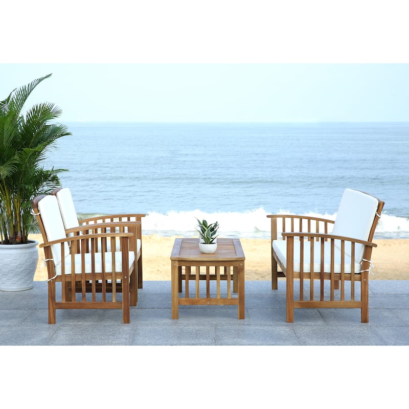 SAFAVIEH Outdoor Rocklin 4-piece Conversation Patio Set