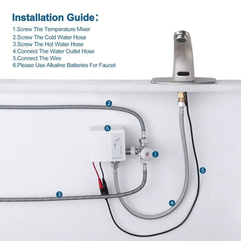 WOWOW Single Hole Touchless Bathroom Faucet