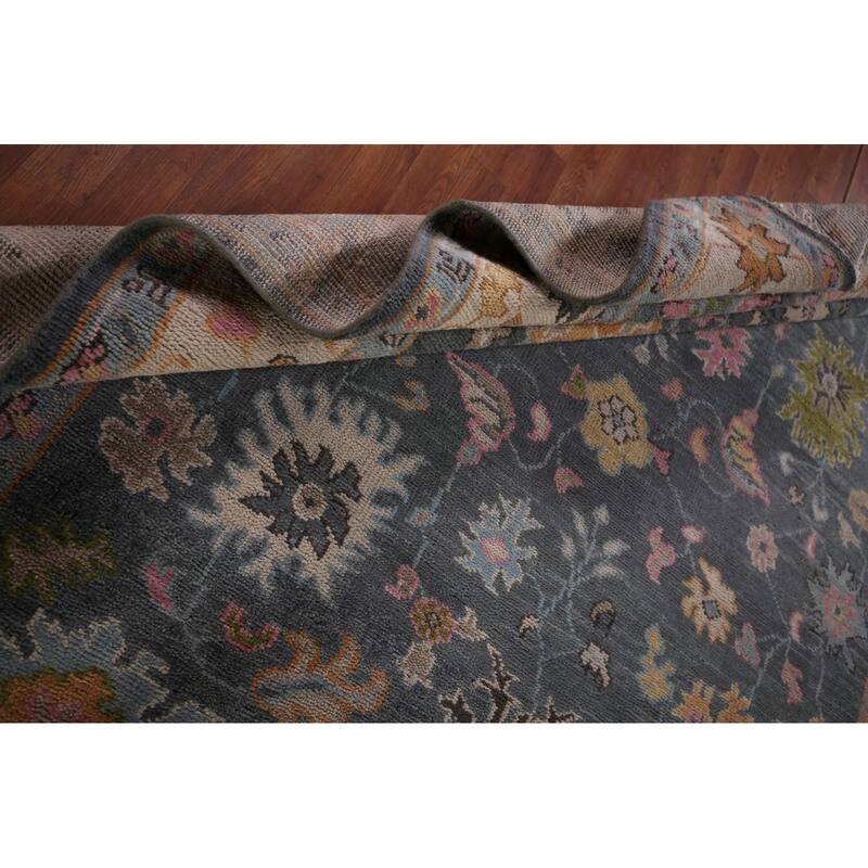All-Over Floral Oushak Indian Area Rug Handmade Wool Carpet - 8'0"x 9'10"
