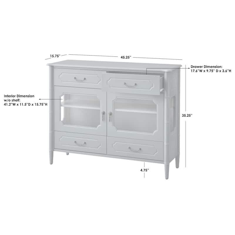 Lifestorey Canneli 4-Drawer/2-Door Buffet