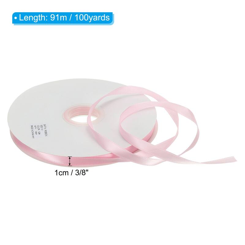 3/8" W x 100 Yards Polyester Satin Ribbon, for Craft