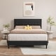 preview thumbnail 5 of 59, alazyhome Upholstered Platform Bed Frame with Button Tufting Headboard Black - Queen