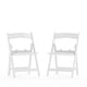 preview thumbnail 1 of 43, 2 Pack Kids White Resin Folding Chair with Vinyl Padded Seat - 12.25"D x 13.25"W x 21"H White