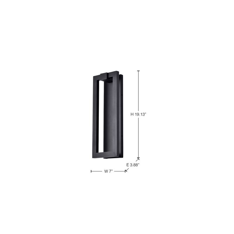 Crew 40 Watt 19 Inch LED Outdoor Sconce Sand Black Finish - Sand Black