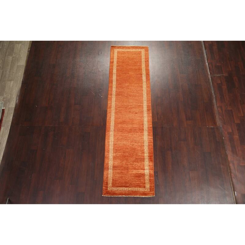 Gabbeh Kashkoli Hallway Runner Rug Hand-knotted Oriental Wool Carpet - 2'8" x 9'10"