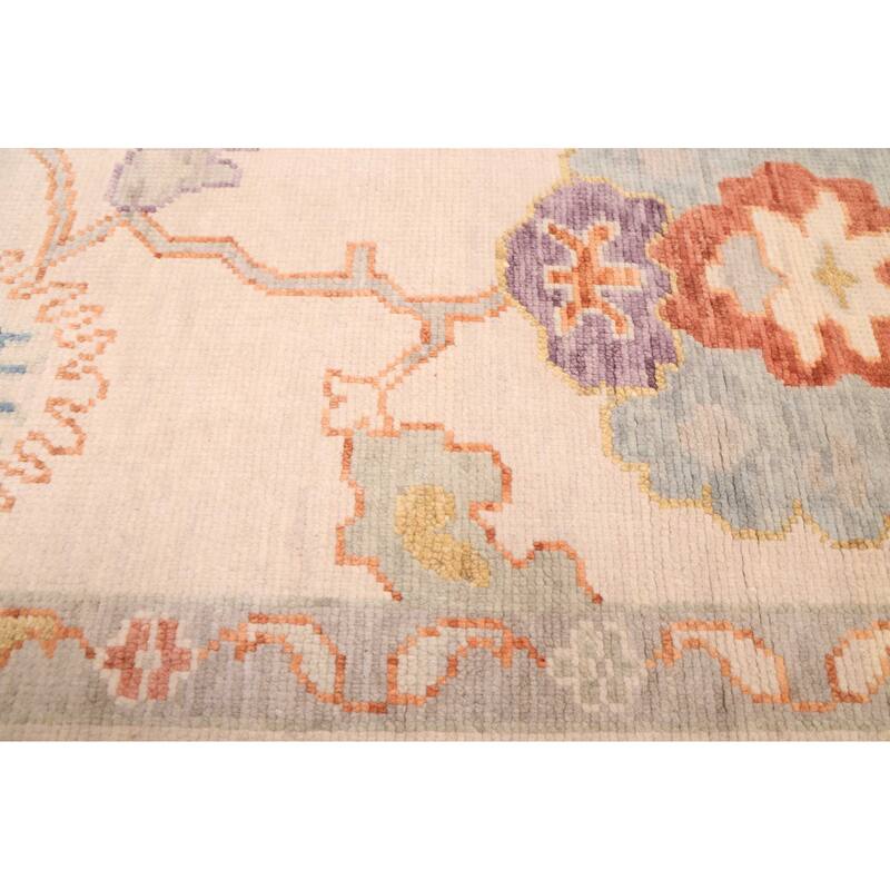 ECARPETGALLERY Hand-knotted Modern Oushak Ivory Wool Rug - 8'1 x 10'1