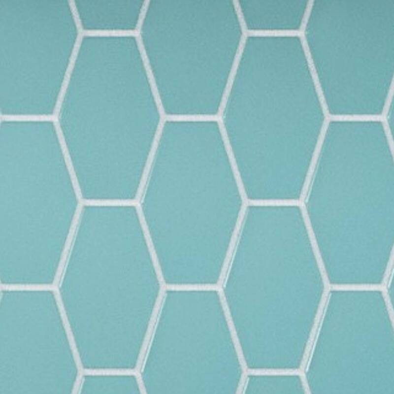 Long Hex 11 in. x 11 in. Glass Mesh-Mounted Mosaic Tile - Skyline Matte - 11 in. x 11 in.